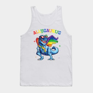 Dinosaur Rainbow Flag Allysaurus LGBT Gift For Men Women Tank Top